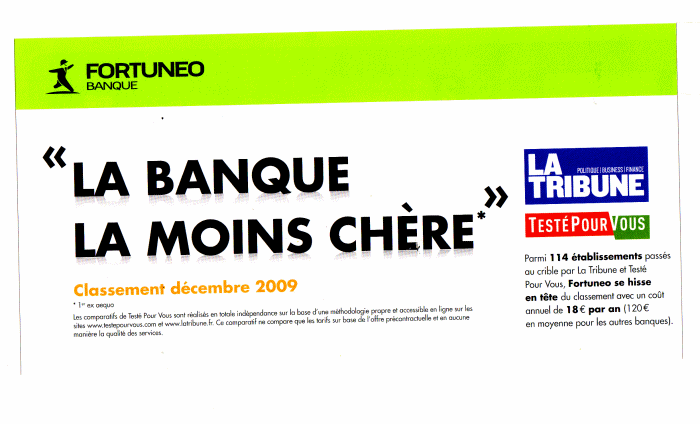 Publicit de la banque Fortuneo