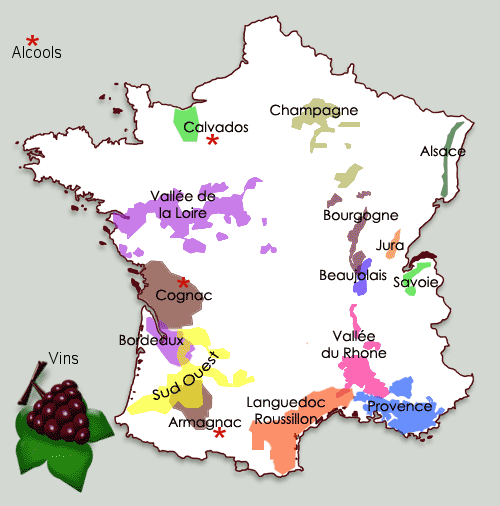 Carte des vins de France